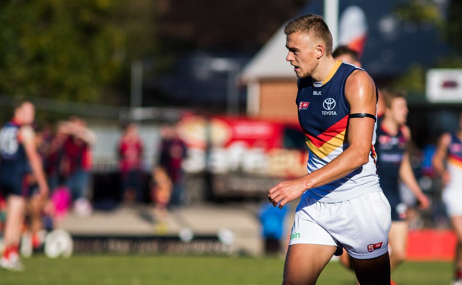 Adelaide 2016 - SANFL R11 v Norwood Hugh Greenwood in action during Adelaide's SANFL clash with Norwood at Coopers Stadium (Photo: Adelaide Crows FC)